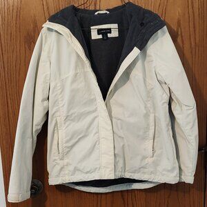Land's End cream colored ladies winter jacket, excellent cond., size S (6-8)